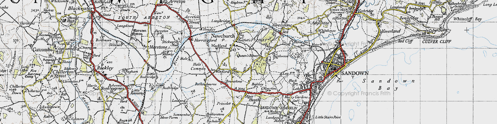 Old map of Winford in 1945