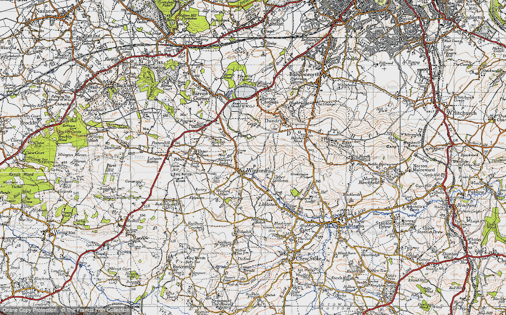 Old Map of Winford, 1946 in 1946
