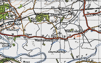 Old map of Winforton in 1947