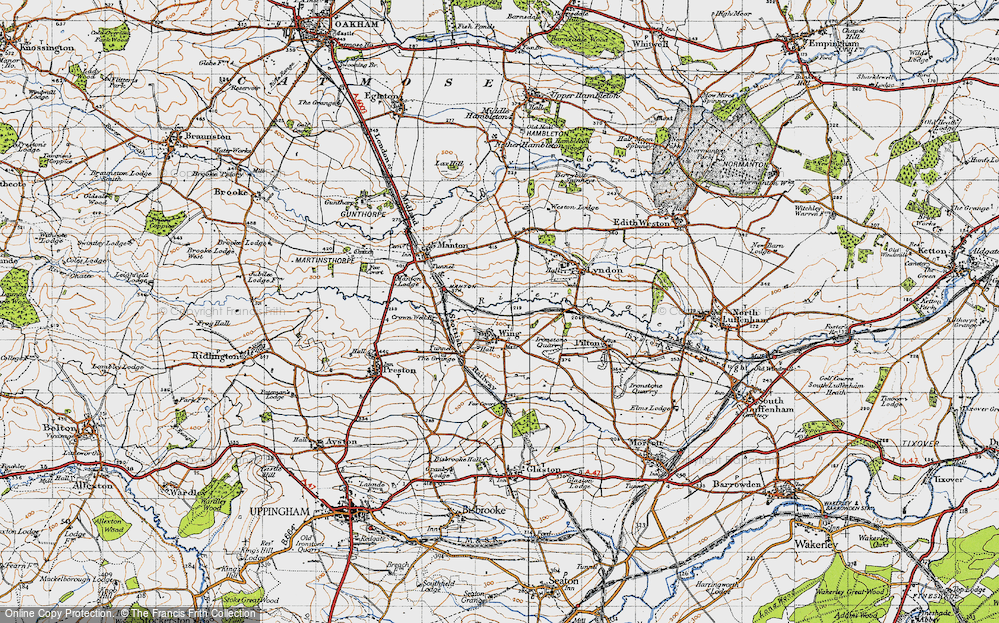 Old Map of Wing, 1946 in 1946