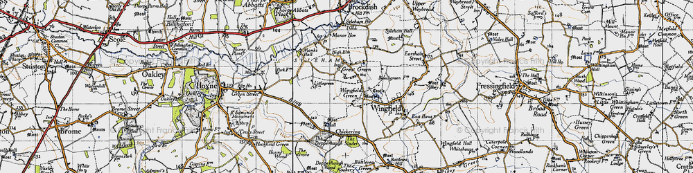 Old map of Wingfield Green in 1946