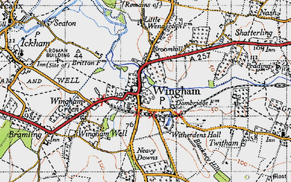 Old map of Wingham in 1947