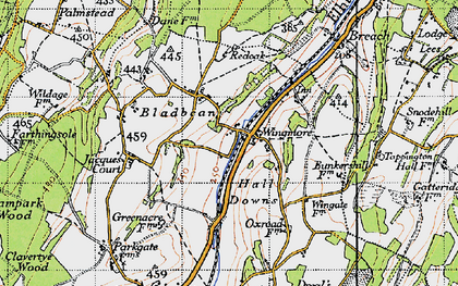 Old map of Wingmore in 1947