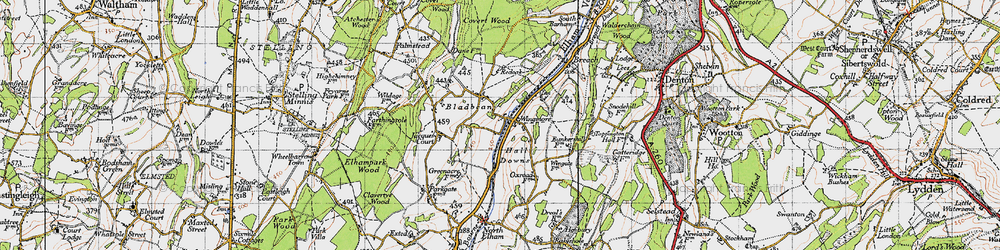 Old map of Wingmore in 1947