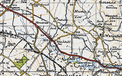 Old map of Winkhill in 1946