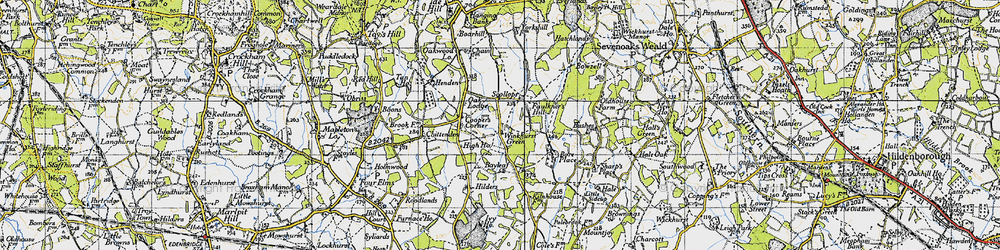 Old map of Bough Beech Resr in 1946