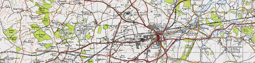 Old map of Winklebury in 1945