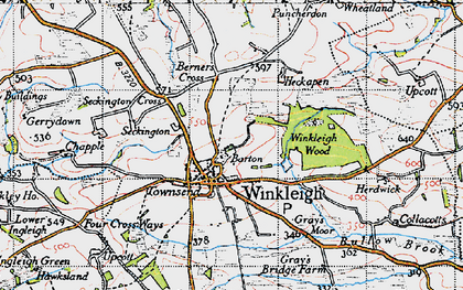Old map of Winkleigh in 1946