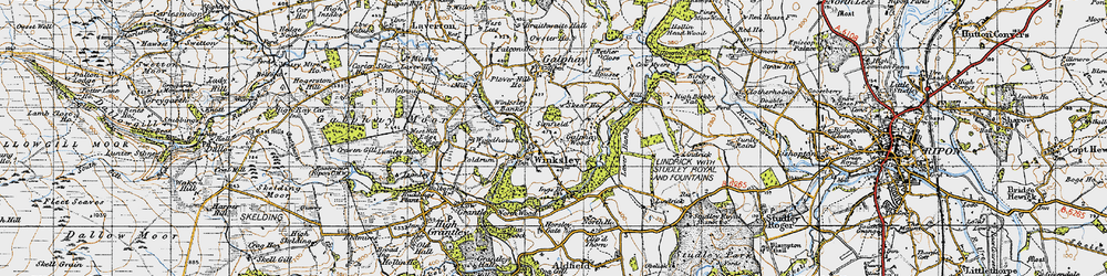Old map of Winksley Banks in 1947