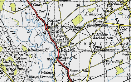 Old map of Winkton in 1940