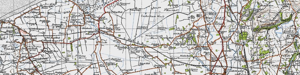 Old map of Winmarleigh Moss in 1947