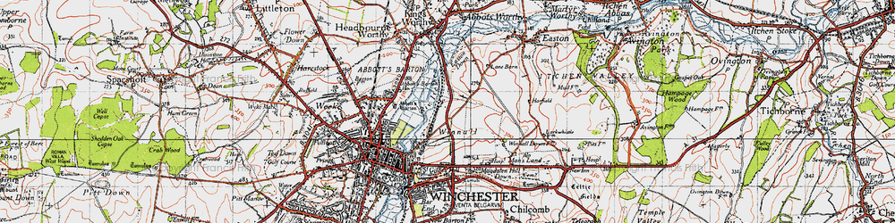 Old map of Winnall in 1945