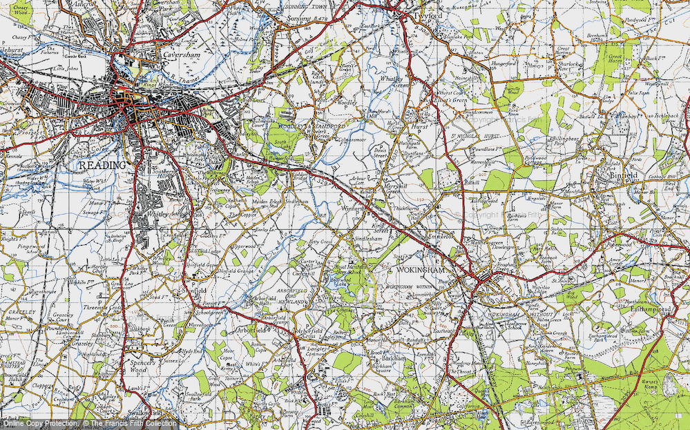 Old Map of Winnersh, 1940 in 1940