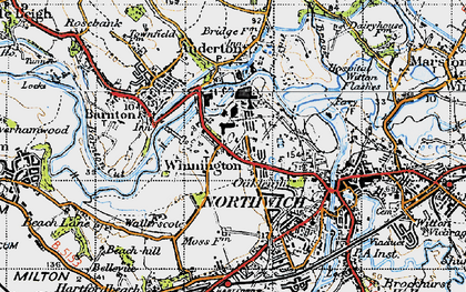 Old map of Barnton Cut in 1947