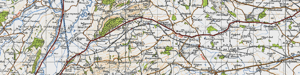 Old map of Winnington Green in 1947