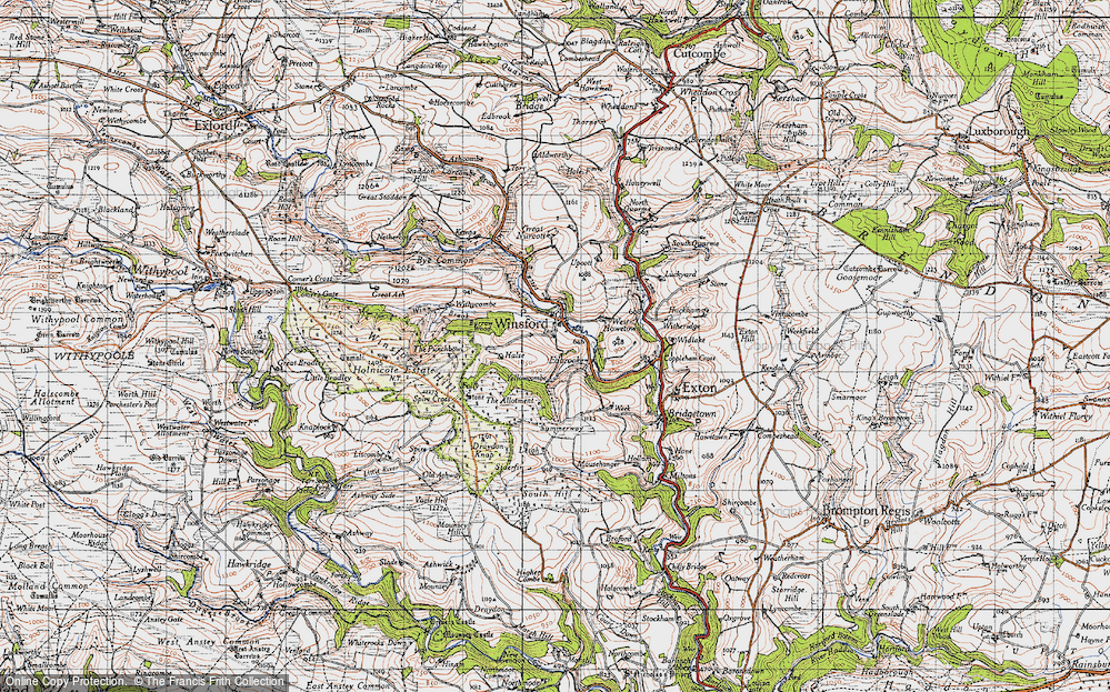 Old Map of Historic Map covering Burrow Wood in 1946