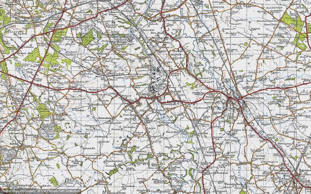 Old Map of Historic Map covering Bottom Flash in 1947