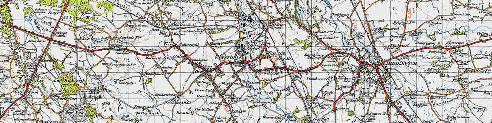 Old map of Winsford in 1947