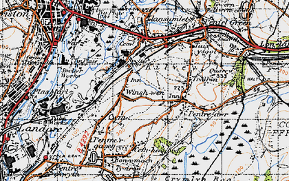 Old map of Winsh-wen in 1947
