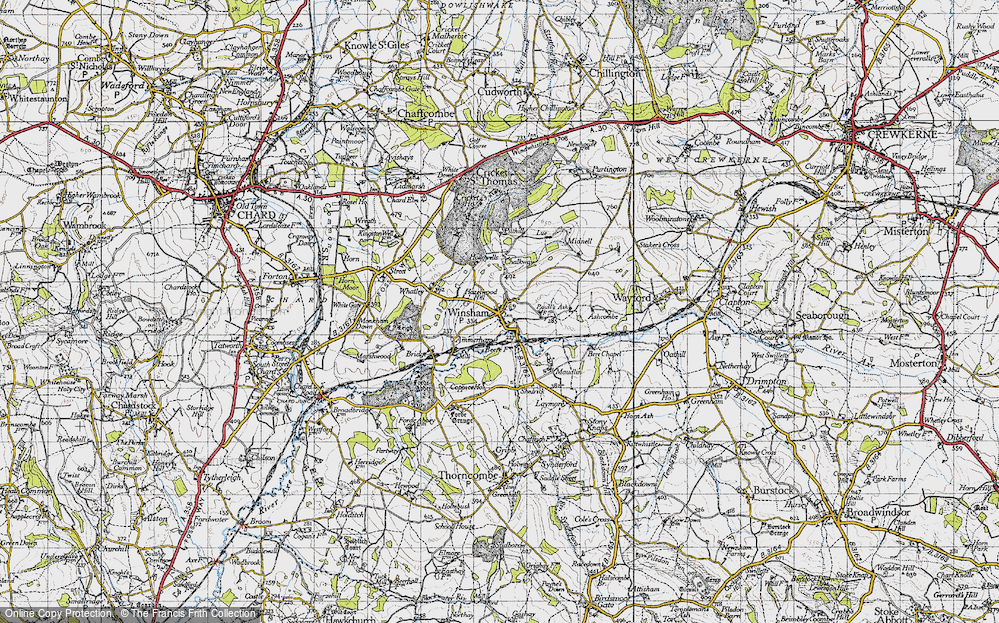 Old Map of Winsham, 1945 in 1945