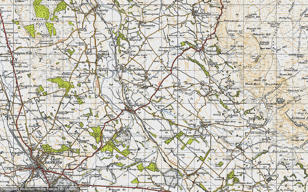 Old Map of Historic Map covering Briggle in 1947