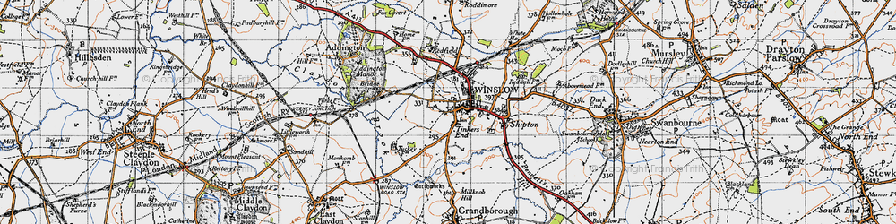 Old map of Winslow in 1946