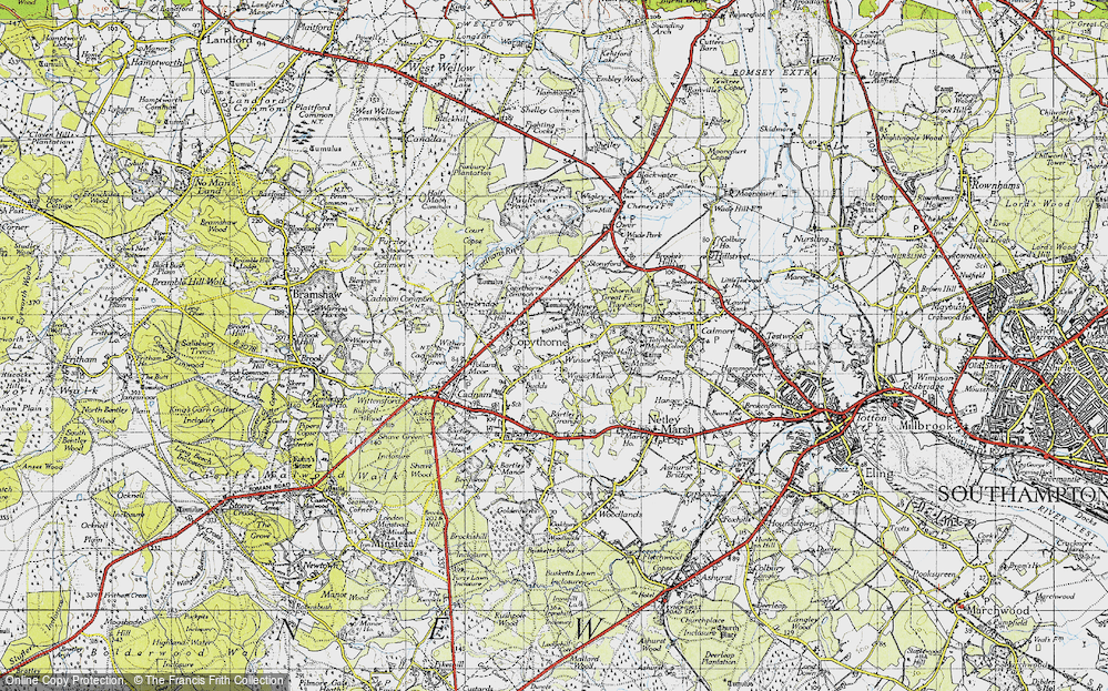 Old Map of Winsor, 1945 in 1945