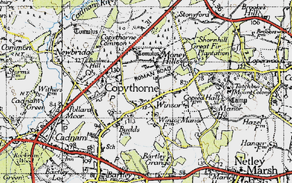 Old map of Bartley Grange in 1945