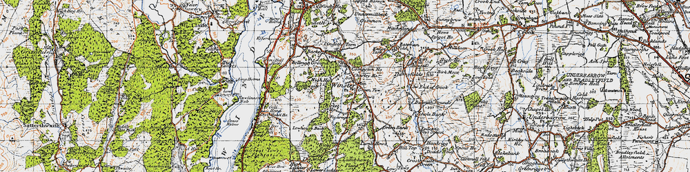 Old map of Winster in 1947