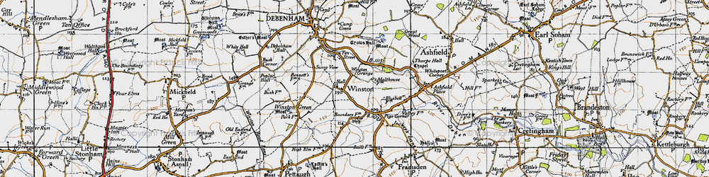 Old map of Winston Grange in 1946