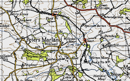 Old map of Winswell Moor in 1946