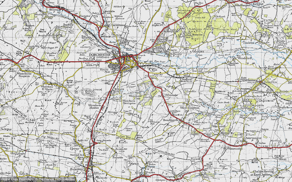 Old Map of Winterborne Came, 1945 in 1945