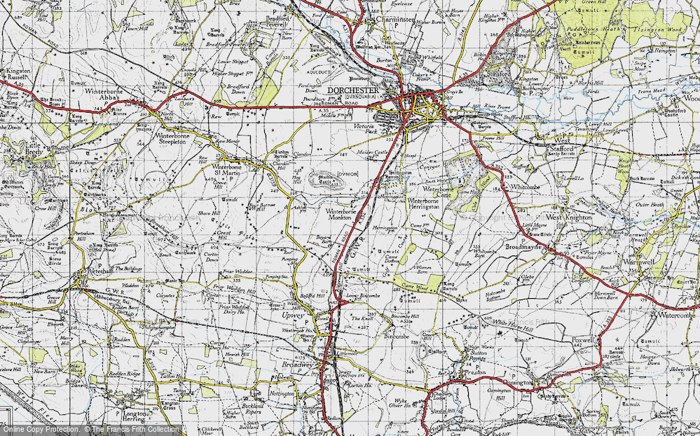 Old Map of Winterborne Monkton, 1945 in 1945