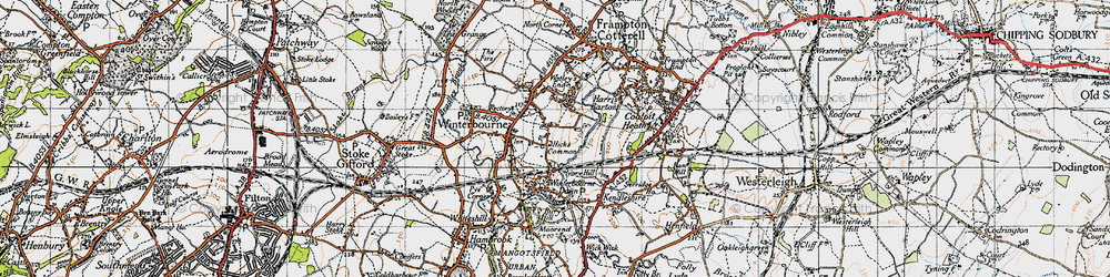 Old map of Winterbourne in 1946