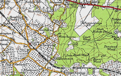 Old map of Winterbourne in 1946