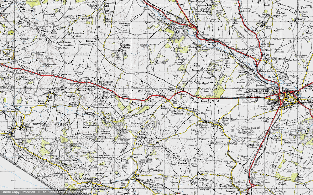 Old Map of Historic Map covering Hogleaze Fm in 1945