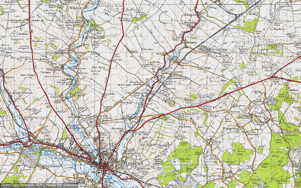 Old Map of Winterbourne Dauntsey, 1940 in 1940