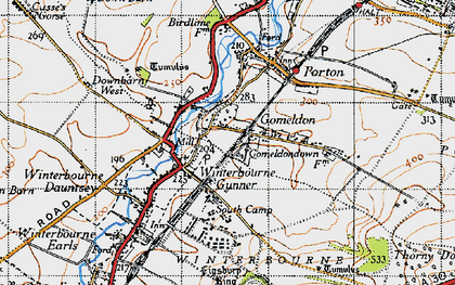 Old map of Winterbourne Gunner in 1940