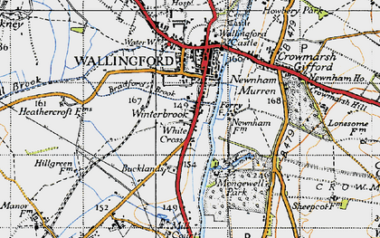 Old map of Bradford's Brook in 1947