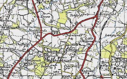 Old map of Winterfold in 1940