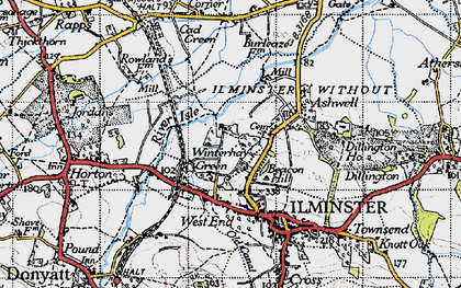 Old map of Winterhay Green in 1945