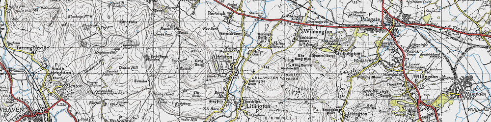 Old map of Winton in 1940