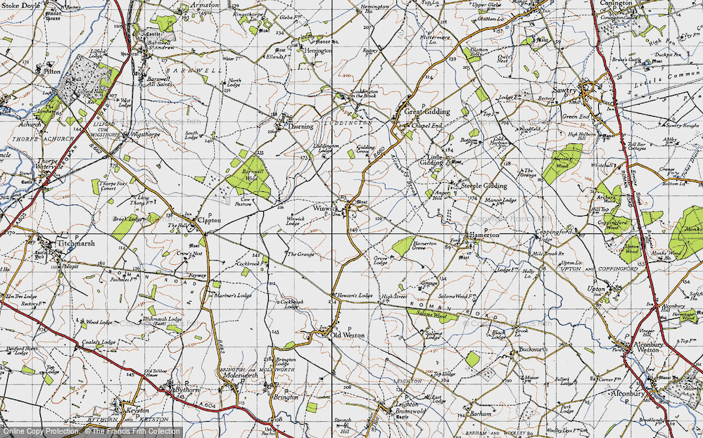 Old Map of Winwick, 1946 in 1946