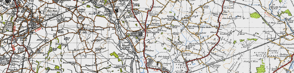 Old map of Winwick in 1947