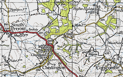 Old map of Winyard's Gap in 1945