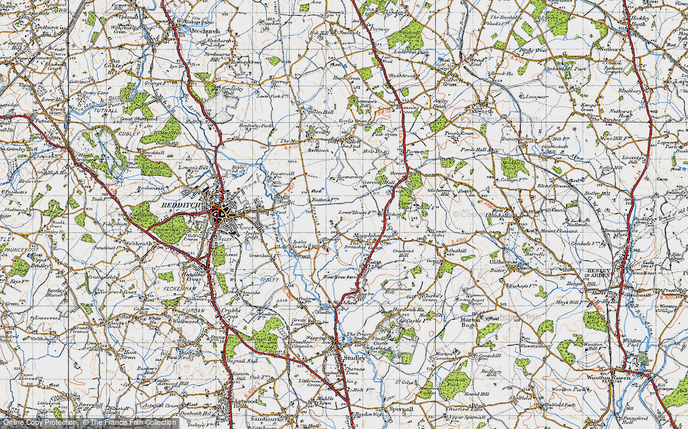 Old Map of Winyates, 1947 in 1947