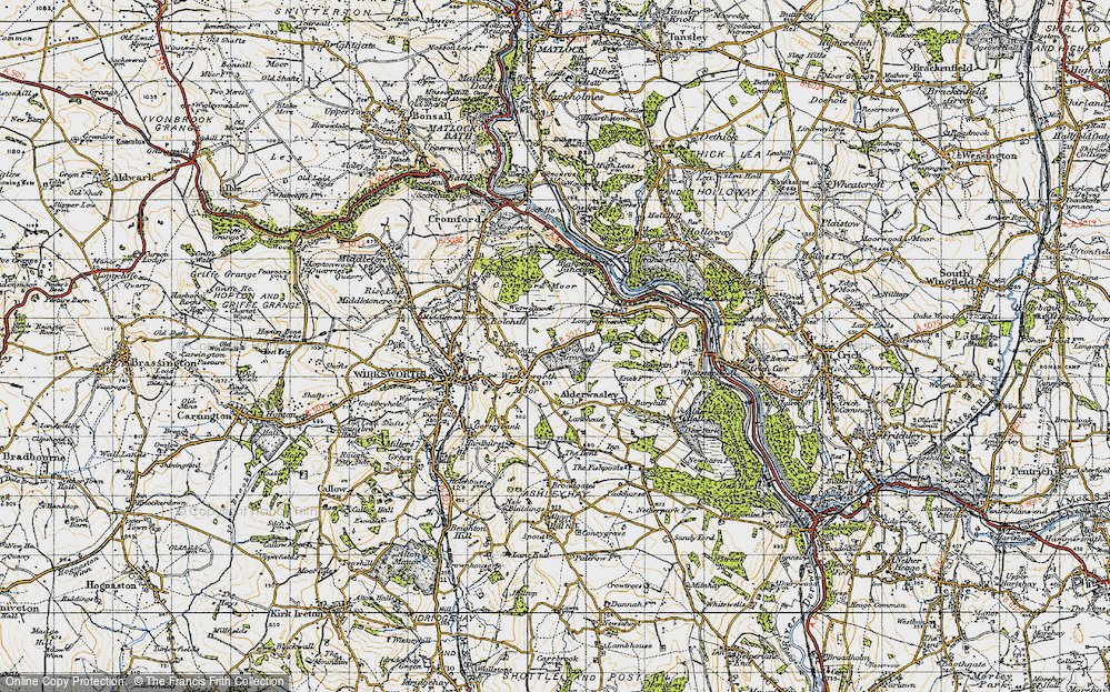 Old Map of Wirksworth Moor, 1947 in 1947