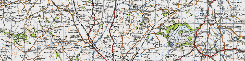 Old map of Wirswall in 1947