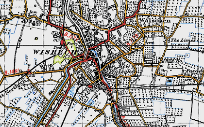 Old map of Wisbech in 1946