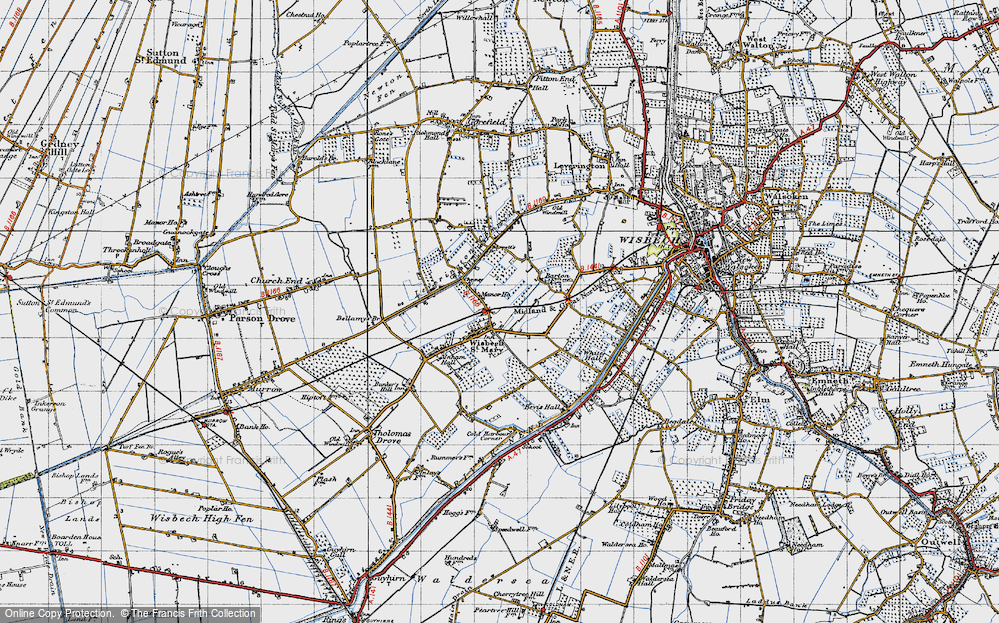 Old Map of Historic Map covering Leverington Common in 1946